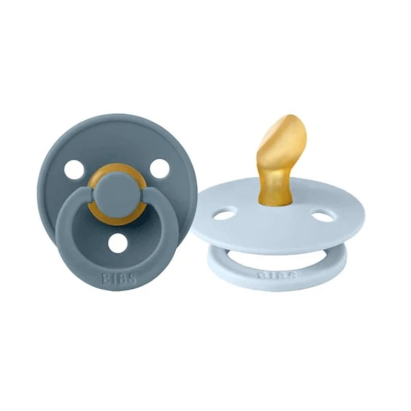 Набор пустышек BIBS Colour, 2 шт, анатомические, 6-18 месяцев, латекс, голубой/синий Набор пустышек BIBS Colour, 2 шт, анатомические, 6-18 месяцев, латекс, голубой/синий