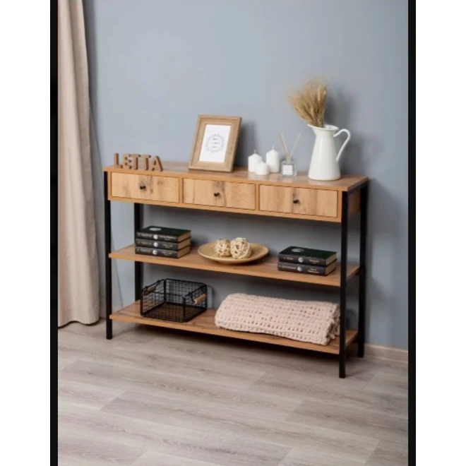 Консоль Letta 3563_Letta25EtajerkaFrame3Votan, ЛДСП, 110х28х77 см