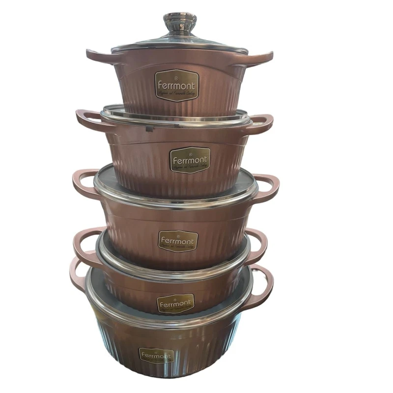 Набор кастрюль Ferrmont ZTW-FQDQ, коричневый, 5 шт