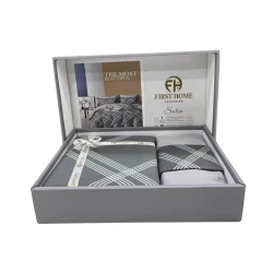 Комплект постельного белья First Home SHA-00002717, пододеяльник 160x220 см, простыня 170х240 см, наволочка 50х70 см, односпальный, хлопок, разноцветный