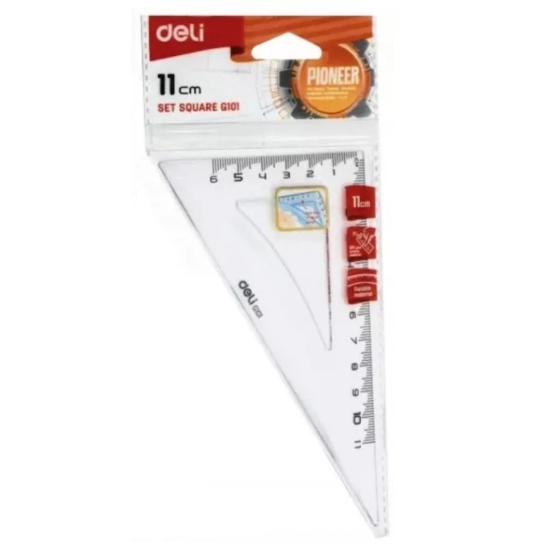 Угольник Deli Pioneer G101 пластик, прозрачный, 11 см Угольник Deli Pioneer G101 пластик, прозрачный, 11 см