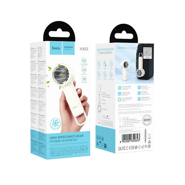 Мини-вентилятор Hoco HX63 белый Мини-вентилятор Hoco HX63 белый