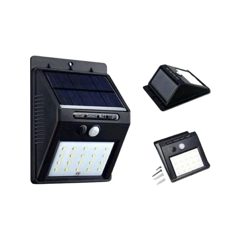 Küçə çırağı 204, günəş enerjisi ilə çalışan, hərəkət sensoru ilə, qara, 12.4х9.5х4.7 sm