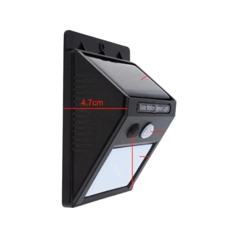 Küçə çırağı 204, günəş enerjisi ilə çalışan, hərəkət sensoru ilə, qara, 12.4х9.5х4.7 sm