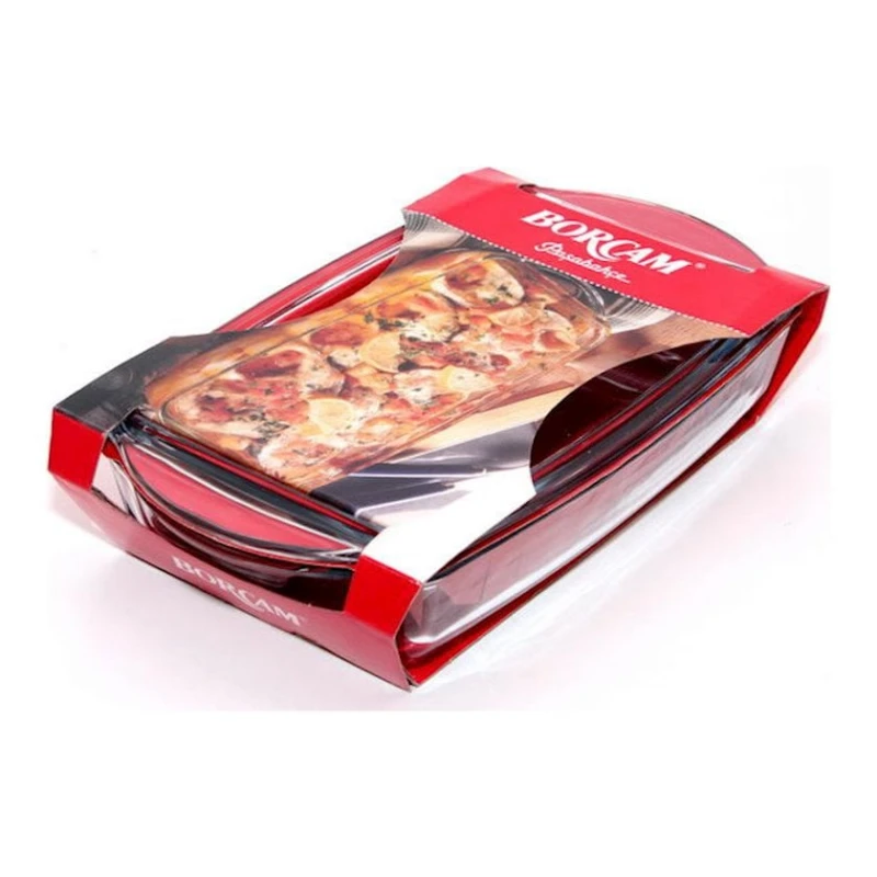 Bişirmə üçün forma Borcam 59019, 1.5 l, düzbucaq, şüşə, şəffaf