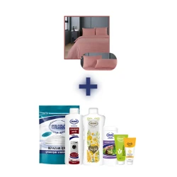 Комплект постельного белья Ersag пододеяльник 220х240 см, простыня 240х260 см, наволочки 2 шт х 50х70 см, хлопок, розовый + Подарки