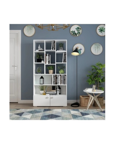 Stellaj Ev Plus 12115601, LDSP, ağ, 187x94x30 sm