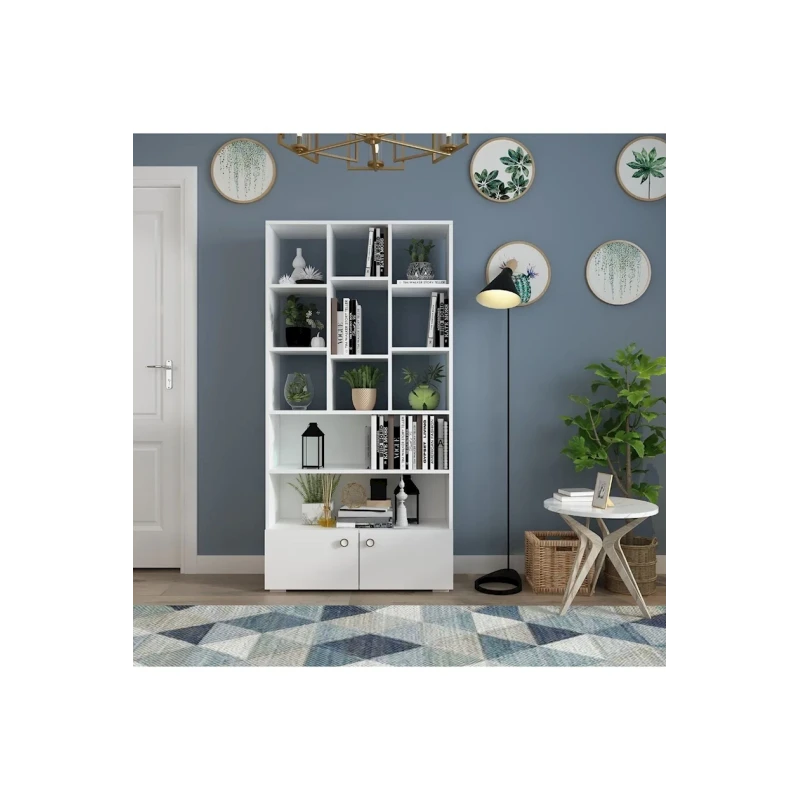 Стеллаж Ev Plus 12115601, ЛДСП, белый, 187x94x30 см Стеллаж Ev Plus 12115601, ЛДСП, белый, 187x94x30 см