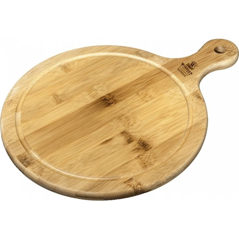 Сервировочная доска бамбуковая Wilmax Bamboo, круглая c ручкой, 14.5 x 10 см Сервировочная доска бамбуковая Wilmax Bamboo, круглая c ручкой, 14.5 x 10 см