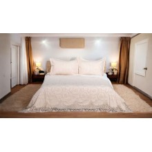 Örtük və yastıq üzü dəsti Luxe Cotton, 260x260/50x70 sm, ikinəfərlik, velür, bej