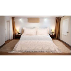 Örtük və yastıq üzü dəsti Luxe Cotton, 260x260/50x70 sm, ikinəfərlik, velür, bej