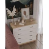Комод, 77x37,5x75 см, ЛДСП, белый/коричневый Комод, 77x37,5x75 см, ЛДСП, белый/коричневый