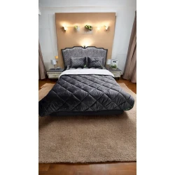 Yorğan Luxe Cotton Lu-xe-000623, 195x215 см, двуспальный, всесезонное, велюр, серый Yorğan Luxe Cotton Lu-xe-000623, 195x215 см, двуспальный, всесезонное, велюр, серый