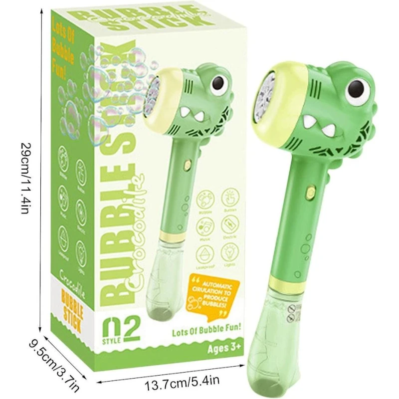 Устройство для мыльных пузырей Bubbles stick, крокодил, световые и звуковые эффекты, зеленый Устройство для мыльных пузырей Bubbles stick, крокодил, световые и звуковые эффекты, зеленый
