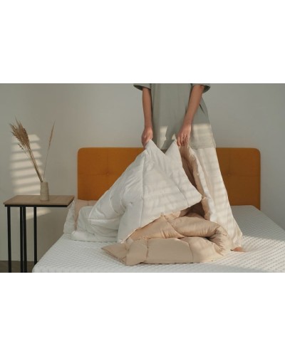 Yorğan Beyosa Favorit, ikinəfərlik, bütün fəsillər, holofayber, bej/ağ, 200x220 sm