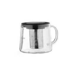 Заварной чайник Ardesto Black Mars AR-0710-FP 1 л, 1 шт, стекло, с крышкой, прозрачный, черный