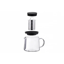 Заварной чайник Ardesto Black Mars AR-0710-FP 1 л, 1 шт, стекло, с крышкой, прозрачный, черный