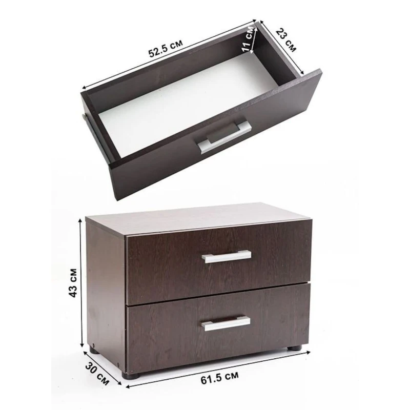 Тумба 61.5x30x43 см, ЛДСП, Венге, Коричневый Тумба 61.5x30x43 см, ЛДСП, Венге, Коричневый