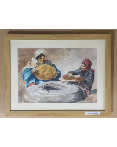 Rəsm Azərbaycanın zəhmətkeş qadınları, akvarel, 50x38 sm (inceart003)