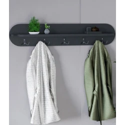 Вешалка Art_asilqan_9, ламинат, антрацит, 20х80 см Вешалка Art_asilqan_9, ламинат, антрацит, 20х80 см