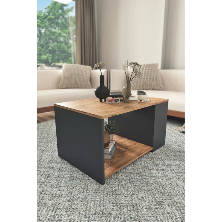 Журнальный стол Art_68, ламинат, коричневый/антрацит, 50x90x60 см Журнальный стол Art_68, ламинат, коричневый/антрацит, 50x90x60 см