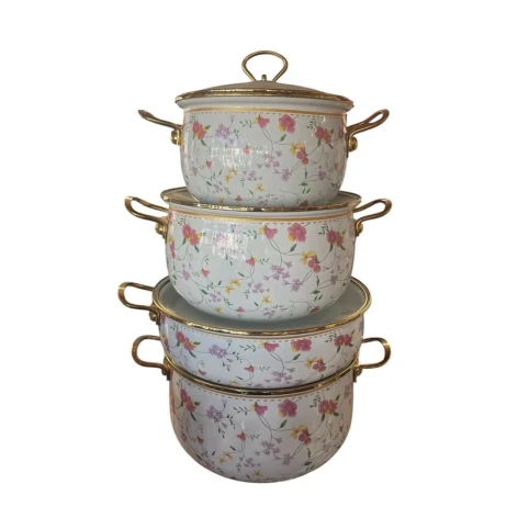 Набор кастрюль, нержавеющий металл, белый, 8 предметов, 22/26/28/30 см Набор кастрюль, нержавеющий металл, белый, 8 предметов, 22/26/28/30 см