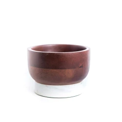 Декоративная чаша Hom-me Wood and marble 105631, ağ/qəhvəyi, 15 см