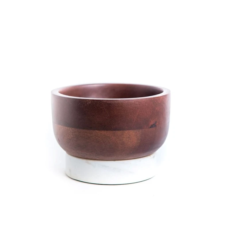 Декоративная чаша Hom-me Wood and marble 105631, ağ/qəhvəyi, 15 см