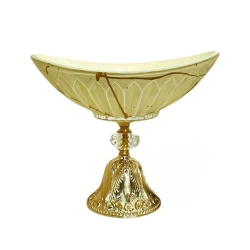 Фруктовница Mondo Pali 31х23 см, стекло, бежевый/золотой (2928_Pali 2710 M)