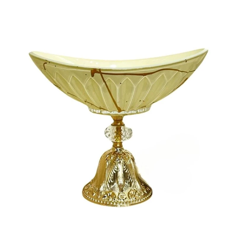 Фруктовница Mondo Pali 31х23 см, стекло, бежевый/золотой (2928_Pali 2710 M) Фруктовница Mondo Pali 31х23 см, стекло, бежевый/золотой (2928_Pali 2710 M)