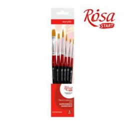 Набор кистей Rosa Studio 12, синтетика, плоские №2, 5, 10, круглые №1, 3, 5 Набор кистей Rosa Studio 12, синтетика, плоские №2, 5, 10, круглые №1, 3, 5