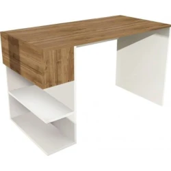 Компьютерный стол Art Mebel Art_Komp_Masası 173, ламинат, белый/коричневый, 75x120x60 см