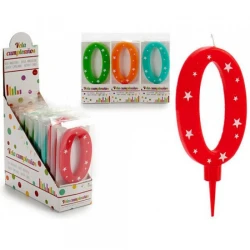 Свеча-цифра Arte Regal, цифра 0, 17 см, парафин, в асортименте