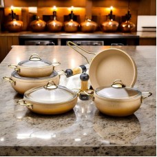 Qazan dəsti Luxe Pot, mina, ağ - LX-MX118