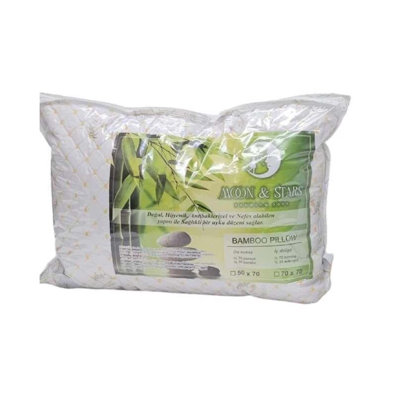 Yastıq Moon Star, pambıq/bambuk, ağ