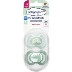 Набор пустышек Babydream Der Symmetrische, белая/зеленая, 2 шт Набор пустышек Babydream Der Symmetrische, белая/зеленая, 2 шт