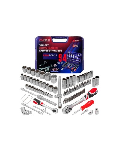 Alət dəsti Yataforce YF-4941-5, 94 hissə, 1/4'' və 1/2'' (6 künc), 4-32mm