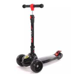 Uşaqlar üçün samokat XW-106Q, qatlanan, işıqlı, qara/qırmızı