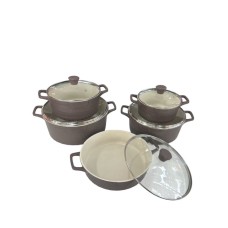 Qab-qacaq dəsti Realchef ZGH_00632, qranit, qəhvəyi, 10 parça