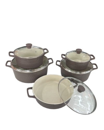 Qab-qacaq dəsti Realchef ZGH_00632, qranit, qəhvəyi, 10 parça
