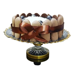 Тортовница Gallery Home GLR-069, прозрачная/золотистая, 32 см Тортовница Gallery Home GLR-069, прозрачная/золотистая, 32 см