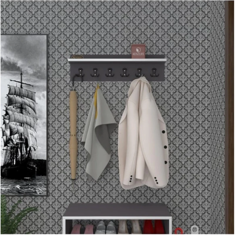 Вешалка Art_asilqan_12, ламинат, антрацит, 20х80 см Вешалка Art_asilqan_12, ламинат, антрацит, 20х80 см