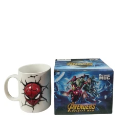 Чашка vm139 Spider man, керамика, белая, 400 мл