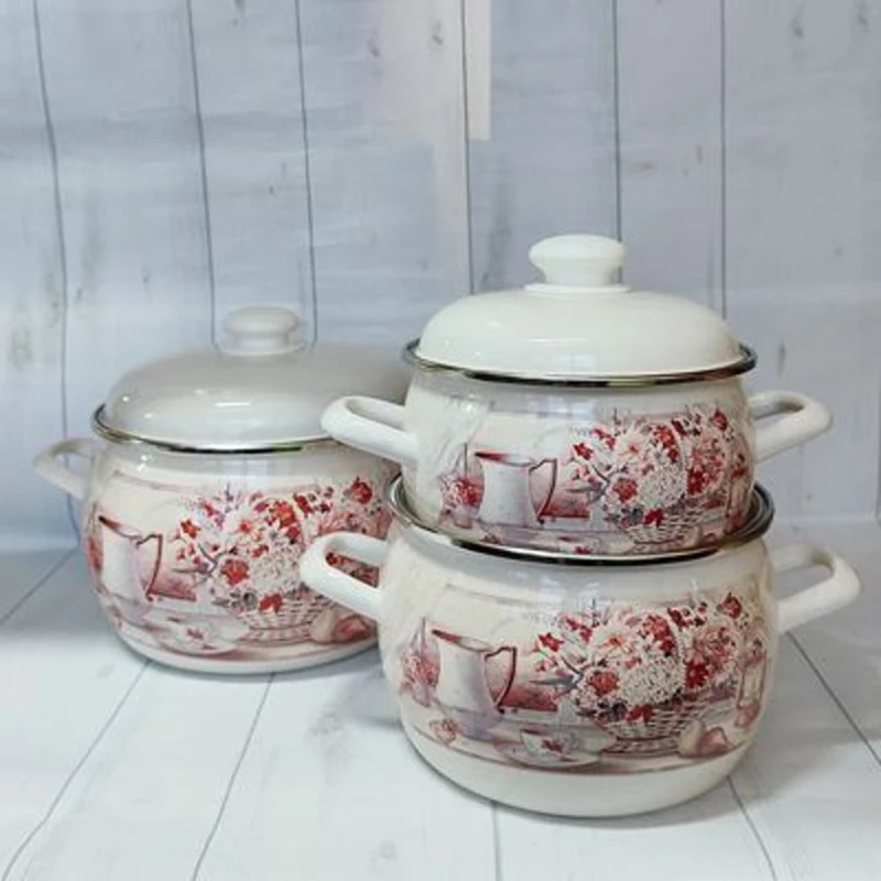 Набор кастрюль Лысьвенские эмали S-207AP, эмаль, 3 шт Набор кастрюль Лысьвенские эмали S-207AP, эмаль, 3 шт