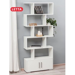 Стеллаж Letta White, 176х25х73 см, ЛДСП, белый Стеллаж Letta White, 176х25х73 см, ЛДСП, белый