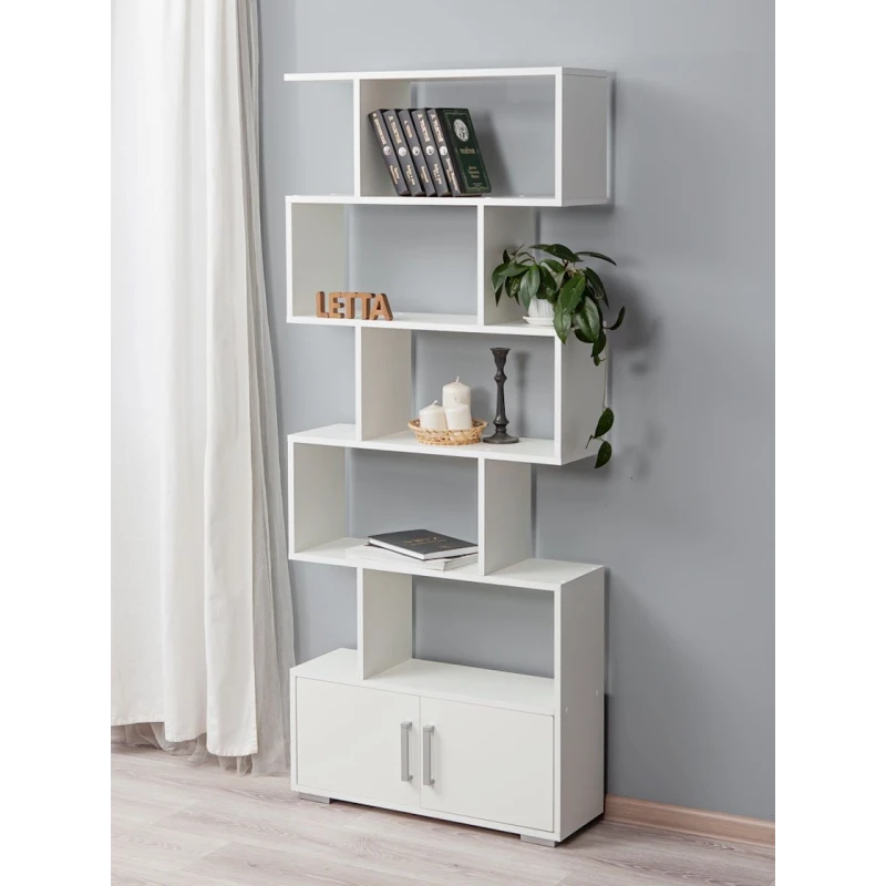 Стеллаж Letta White, 176х25х73 см, ЛДСП, белый Стеллаж Letta White, 176х25х73 см, ЛДСП, белый