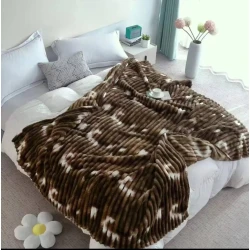 Pled-örtük MiraNova CTS-639, velür, ağ/qəhvəyi, 160х220 sm