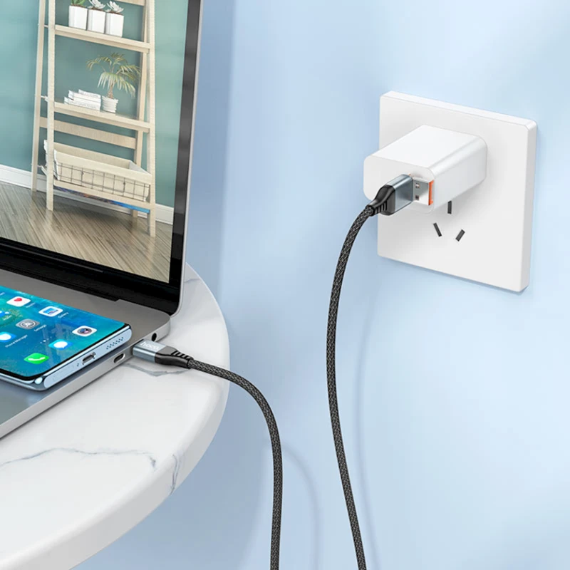 Кабель USB Hoco U128 Viking USB/Type-C to Type-C 1.2 м, черный