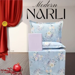 Комплект постельного белья Nar-Lı-001058, простыня 240x260 см, пододеяльник 200x220 см, наволочки 2 шт x 50x70 см, двуспальный, хлопок, разноцветный
