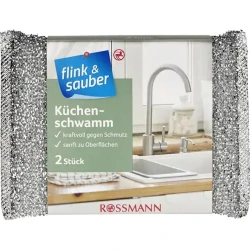 Набор губок Flink & Sauber, полиуретан, серебристый, 2 шт Набор губок Flink & Sauber, полиуретан, серебристый, 2 шт